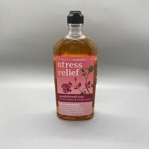 BATH & BODY WORKS STRESS RELIEF SANDALWOOD ROSE BODY WASH & FOAM BATH 10OZ